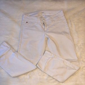 Hudson white cuffed jeans
